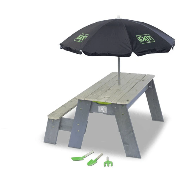 EXIT TOYS EXIT Aksent Zand-, Water- En Picknicktafel (1 Bankje) Met Parasol En Tuingereedschap 2 EXIT TOYS EXIT Aksent Zand-, Water- En Picknicktafel (1 Bankje) Met Parasol En Tuingereedschap - Afbeelding 2