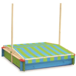 John® Zandbak Gekleurd Met Dak Groen/blauw 7 John® Zandbak Gekleurd Met Dak Groen/blauw -Buitenspeelgoed john zandbak gekleurd met dak groen blauw a317710 2