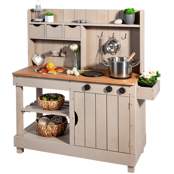 MUDDY BUDDY Buitenspeelkeuken "Explorer" Warm Grijs 1 MUDDY BUDDY Buitenspeelkeuken "Explorer" Warm Grijs