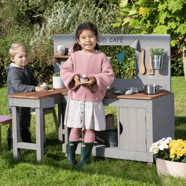 MUDDY BUDDY Speelkeuken Voor Buiten "Mud Café" Warm Grijs 2 MUDDY BUDDY Speelkeuken Voor Buiten "Mud Café" Warm Grijs - Afbeelding 2