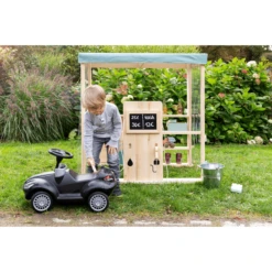 MUDDY BUDDY Speelwinkel Tankstation Voor Buiten "Bubble Catcher" Naturel - Saliegroen -Buitenspeelgoed muddy buddy speelwinkel tankstation voor buiten bubble catcher naturel saliegroen a412377 4