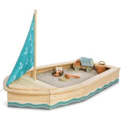 MUDDY BUDDY Zandbak "Anchor Lover" Naturel- Petrol Blauw -Buitenspeelgoed muddy buddy zandbak anchor lover naturel petrol blauw a412345 3