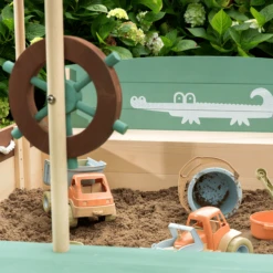 MUDDY BUDDY Zandbak "Jungle King" Natural-salie-mokka -Buitenspeelgoed muddy buddy zandbak jungle king natural salie mokka a412349 4