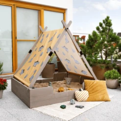 MUDDY BUDDY Zandbak Met Tent "Dino Lover" Warm Grijs 9 MUDDY BUDDY Zandbak Met Tent "Dino Lover" Warm Grijs -Buitenspeelgoed muddy buddy zandbak met tent dino lover warm grijs a412731 4