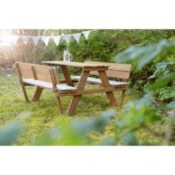 Roba Kinder Picknicktafel For 4 Outdoor Deluxe Teak Met Rugleuning -Buitenspeelgoed roba kinder picknicktafel for 4 outdoor deluxe teak met rugleuning a275680 2